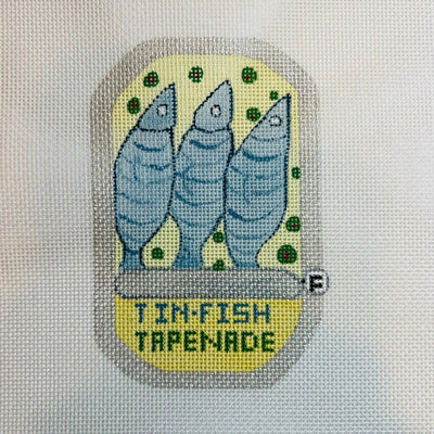 Sardines Tin Fish Tapenade needlepoint canvas - Bargello Needlepoint