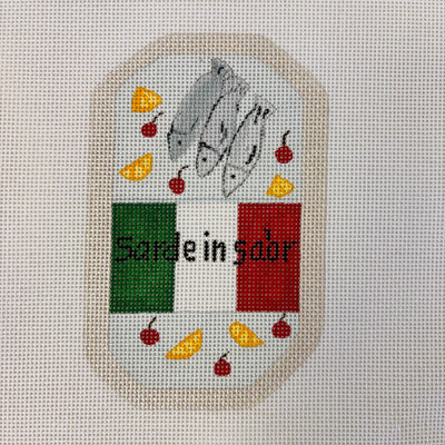 Sardines Tin Sard in Sa'or needlepoint canvas - Bargello Needlepoint