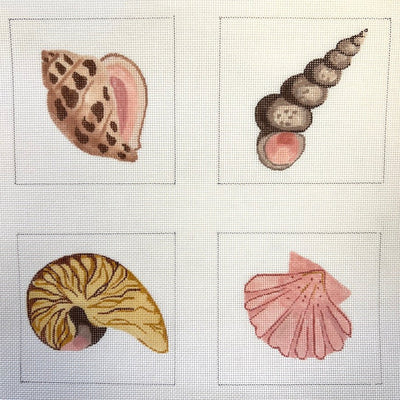 Sea Shell Coasters needlepoint canvas - Bargello Needlepoint
