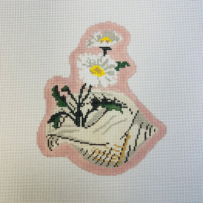 Shell Series - Daisies needlepoint canvas - Bargello Needlepoint