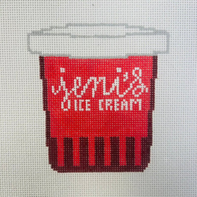 Sirsee: Ice Cream Pint needlepoint canvas - Bargello Needlepoint