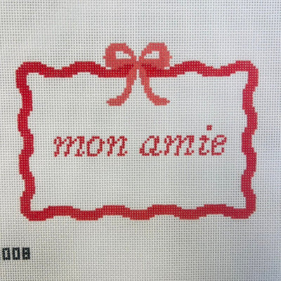 Sirsee: Mon Amie Pink needlepoint canvas - Bargello Needlepoint