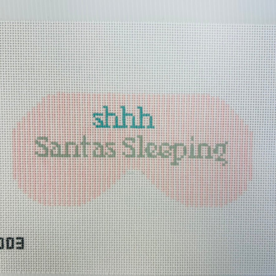Sirsee: Shhh Santa's Sleeping Mask needlepoint canvas - Bargello Needlepoint