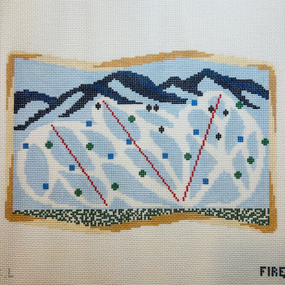 Ski Trail Map Small needlepoint canvas - Bargello Needlepoint