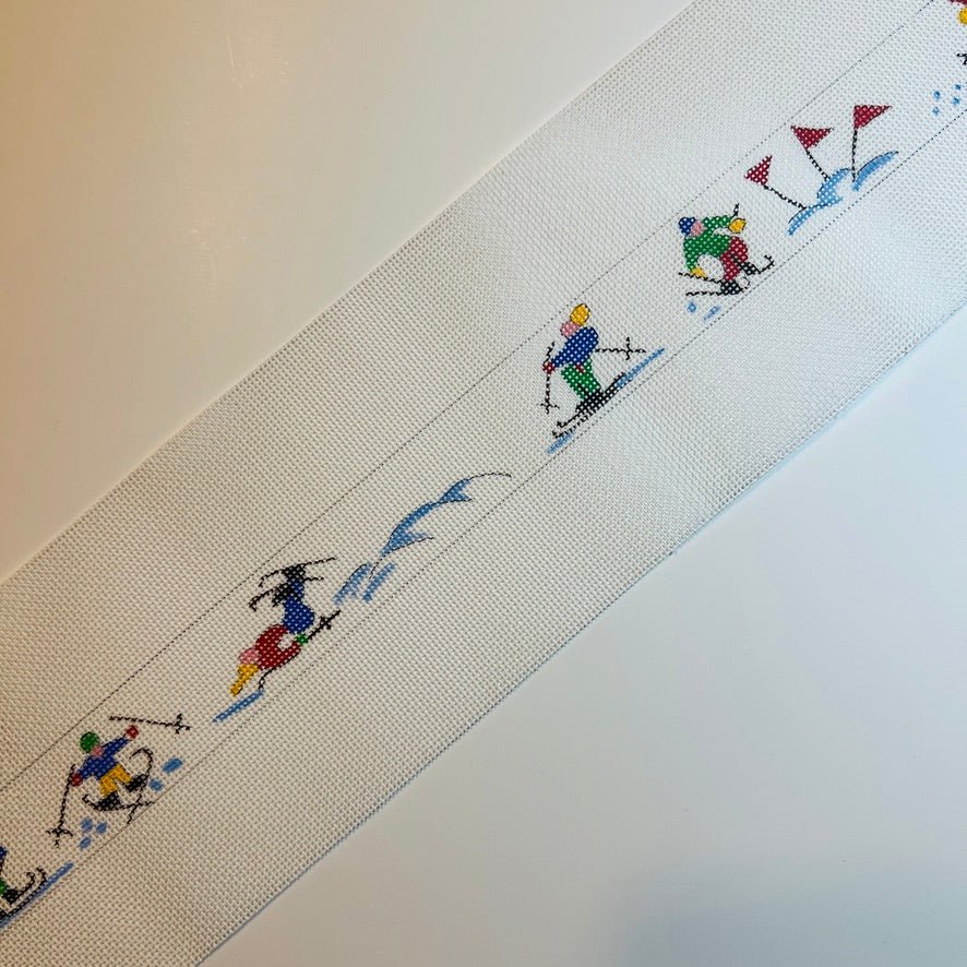 Skiing Belt needlepoint canvas - Bargello Needlepoint