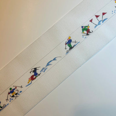 Skiing Belt needlepoint canvas - Bargello Needlepoint