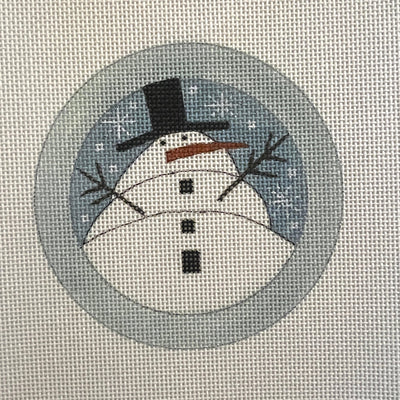 Small Button Snowman Ornament needlepoint canvas - Bargello Needlepoint