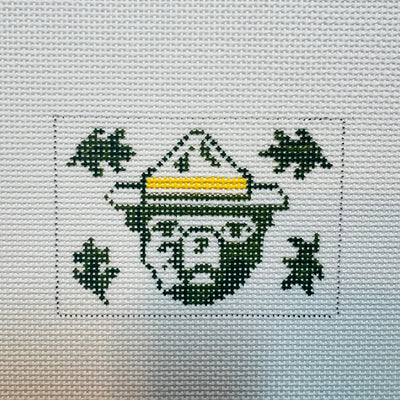 Smokey The Bear Luggage Tag needlepoint canvas - Bargello Needlepoint