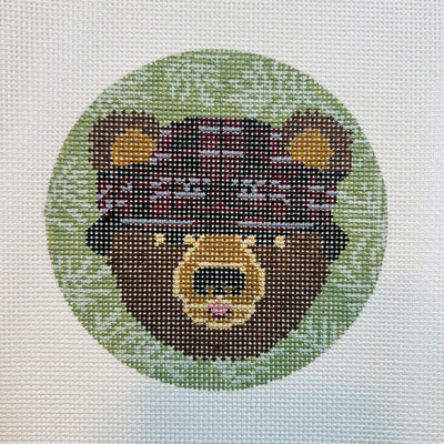 Smokey the Bear Ornament needlepoint canvas - Bargello Needlepoint