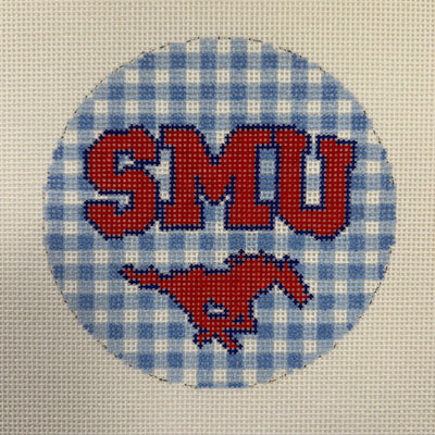 SMU Southern Methodist University Mustang Ornament needlepoint canvas