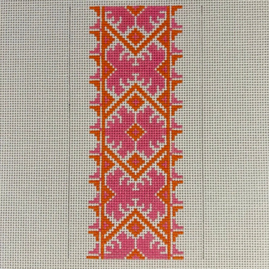 Soleil Eyeglass Case in Pink needlepoint canvas - Bargello Needlepoint