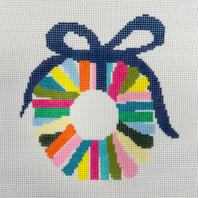 Stackable Wreath Ornament needlepoint canvas - Bargello Needlepoint