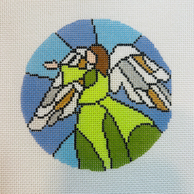 Stained Glass Angel Ornament needlepoint canvas - Bargello Needlepoint