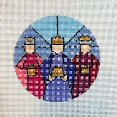 Stained Glass Wise Men Ornament needlepoint canvas - Bargello Needlepoint