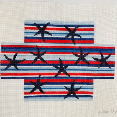 Starfish on Stripe Brick Cover needlepoint canvas - Bargello Needlepoint