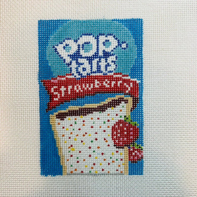 Strawberry Breakfast Pastry needlepoint canvas - Bargello Needlepoint