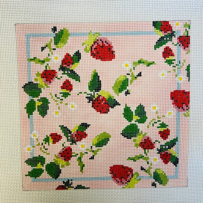 Strawberry Series - 8" Square needlepoint canvas - Bargello Needlepoint
