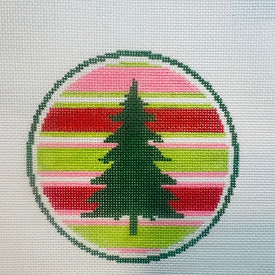 Stripes Tree Ornament needlepoint canvas - Bargello Needlepoint