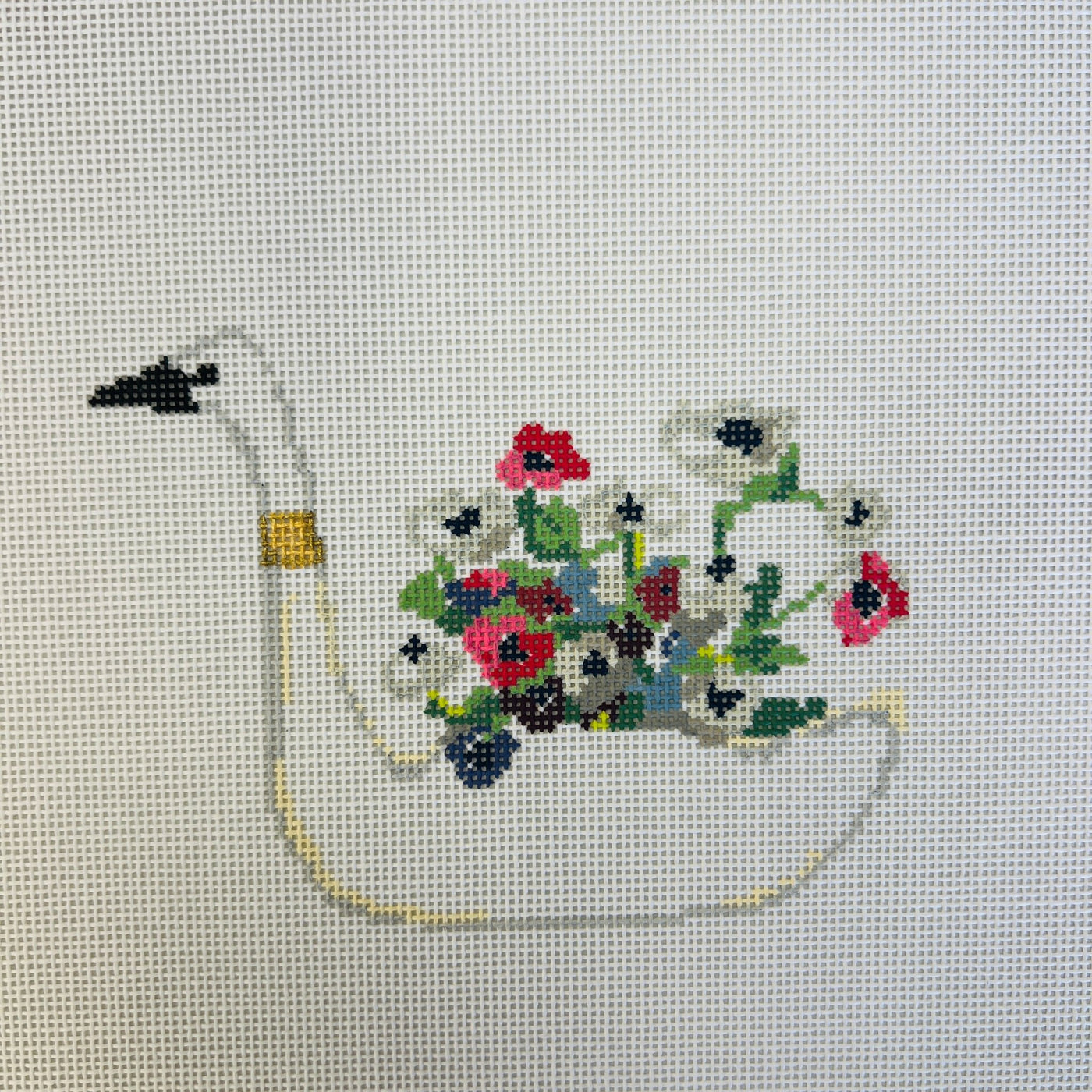 Swan Ornament needlepoint canvas - Bargello Needlepoint