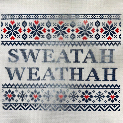 SWEATAH WEATHAH (NAVY) needlepoint canvas - Bargello Needlepoint