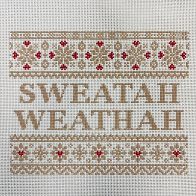 SWEATAH WEATHAH (TAUPE) needlepoint canvas - Bargello Needlepoint