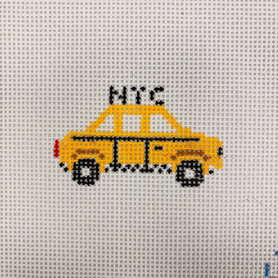 Taxi Bag Tag needlepoint canvas - Bargello Needlepoint