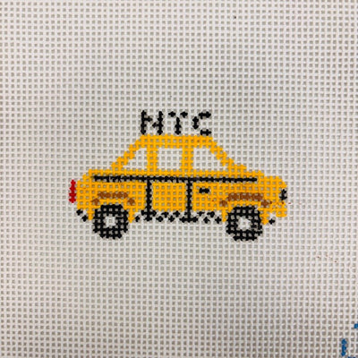 Taxi Bag Tag needlepoint canvas - Bargello Needlepoint