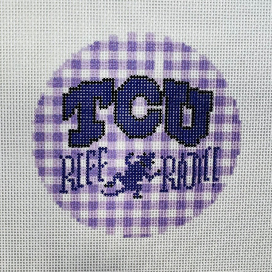 TCU University Riff Ram needlepoint canvas - Bargello Needlepoint