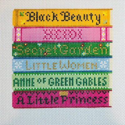 The Book Canvas Classic Stack needlepoint canvas - Bargello Needlepoint