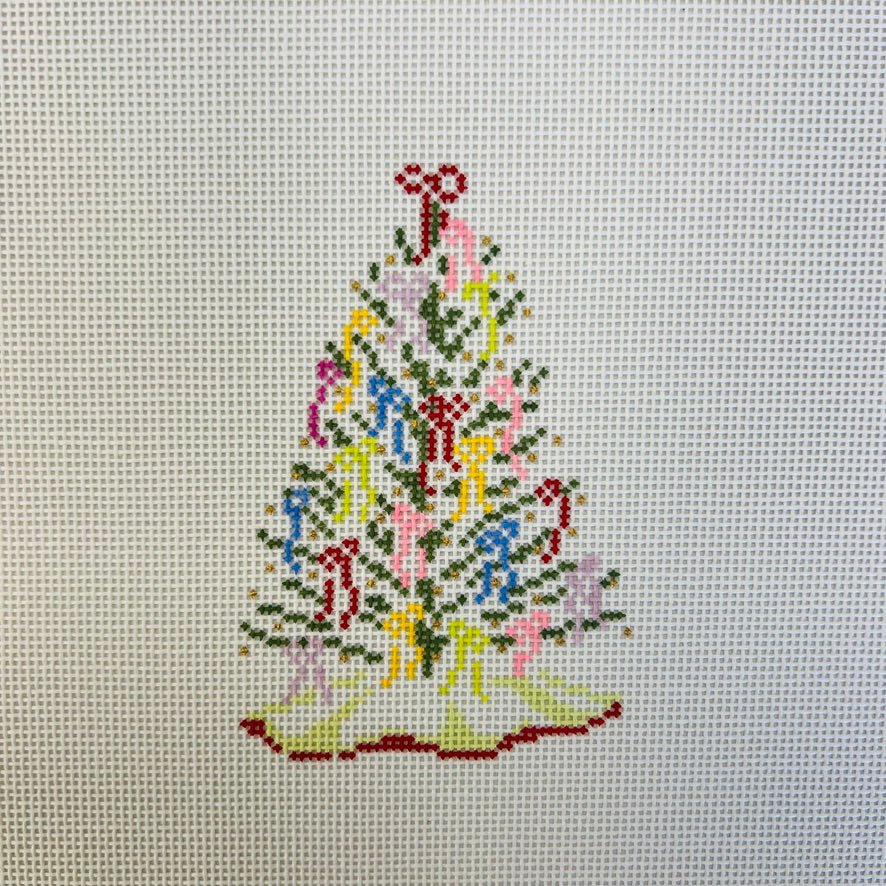 The Bow Tree needlepoint canvas - Bargello Needlepoint