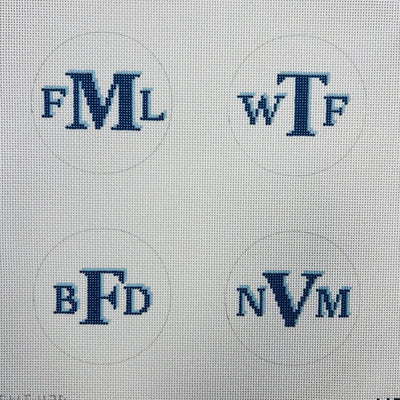 THE LIFE COASTERS (BLUE) needlepoint canvas - Bargello Needlepoint