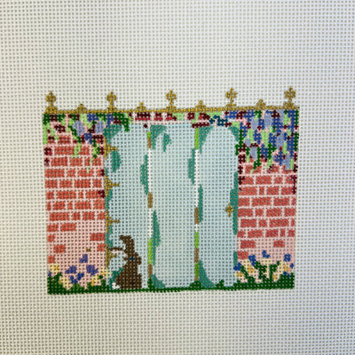 The Secret Garden - Garden Door needlepoint canvas - Bargello Needlepoint