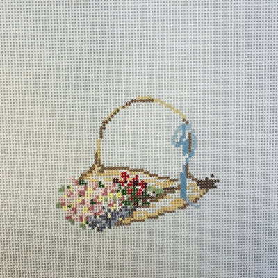 The Secret Garden - Gathering Basket needlepoint canvas - Bargello Needlepoint