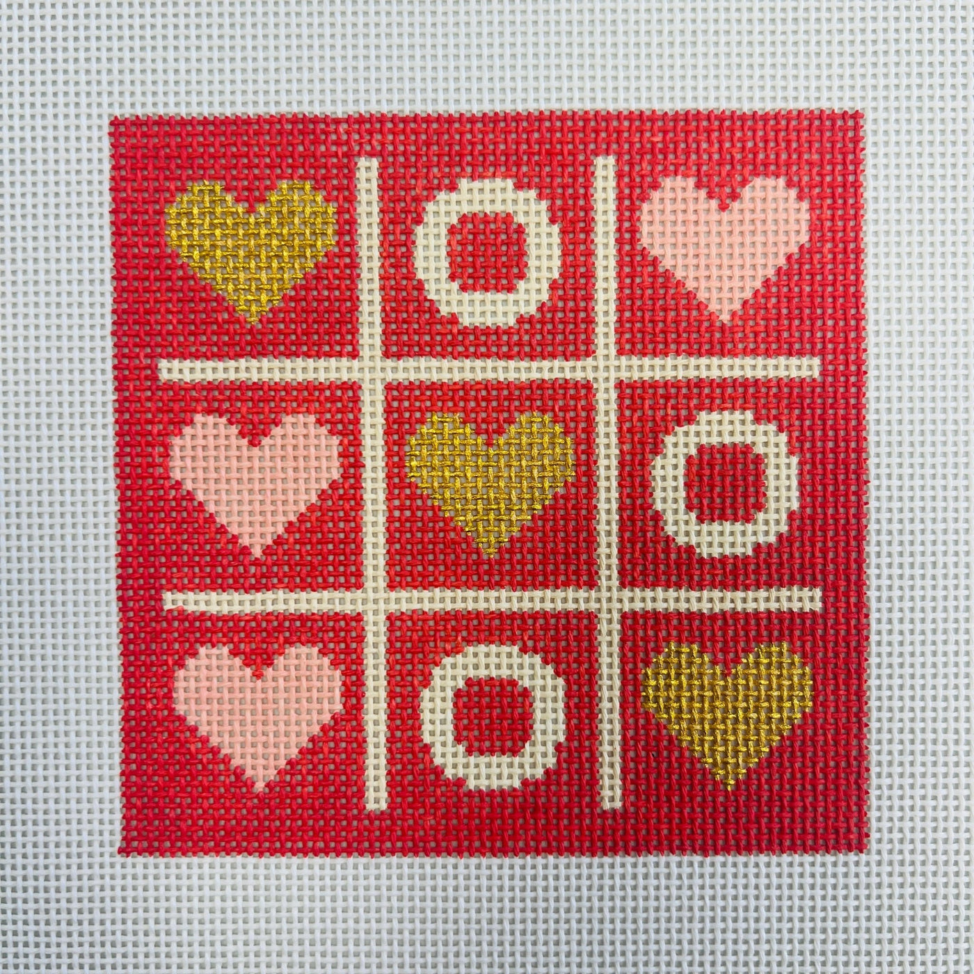TIC TAC LOVE needlepoint canvas - Bargello Needlepoint