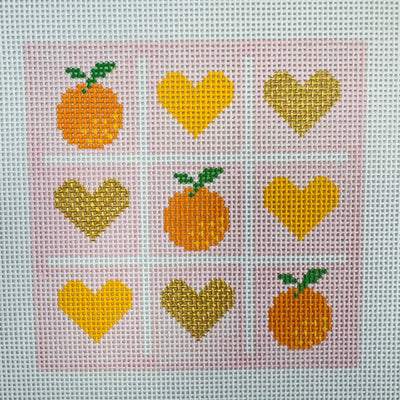 TIC TAC ORANGES 5X5 needlepoint canvas - Bargello Needlepoint