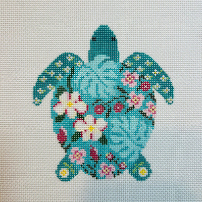 Tilly The Turtle needlepoint canvas - Bargello Needlepoint