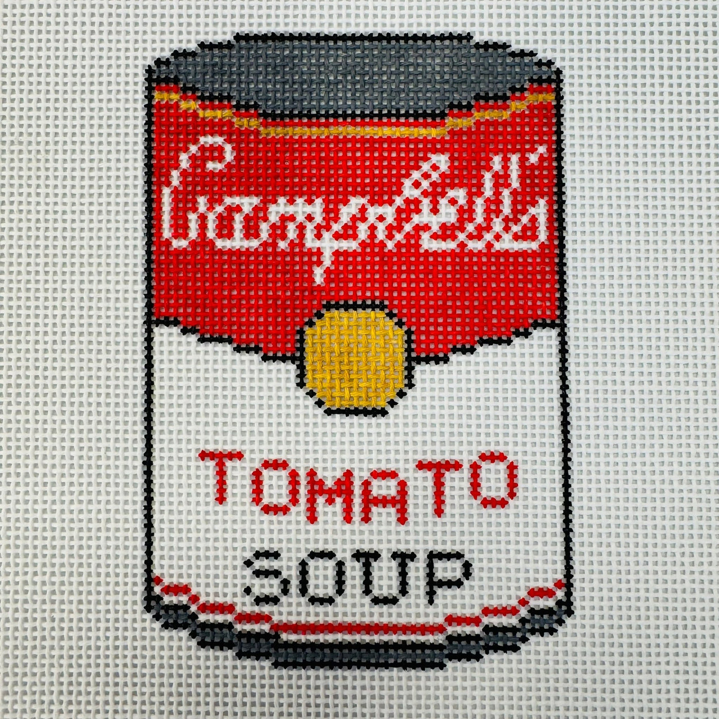 Tomato Soup needlepoint canvas - Bargello Needlepoint
