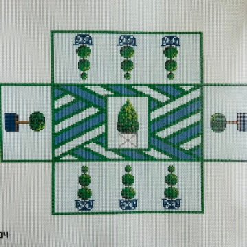 Topiary Brick Cover needlepoint canvas - Bargello Needlepoint