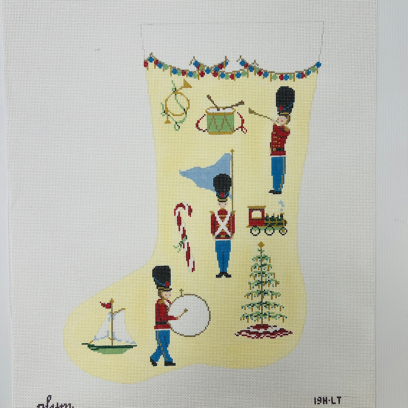 Toy Soldier Stocking - toe left needlepoint canvas - Bargello Needlepoint