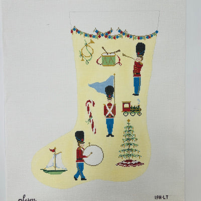 Toy Soldier Stocking - toe left needlepoint canvas - Bargello Needlepoint