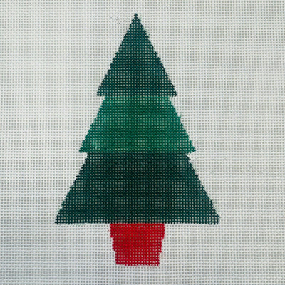 Triangle Trees - Dark Needlepoint Canvas with stitch guide needlepoint canvas - Bargello Needlepoint