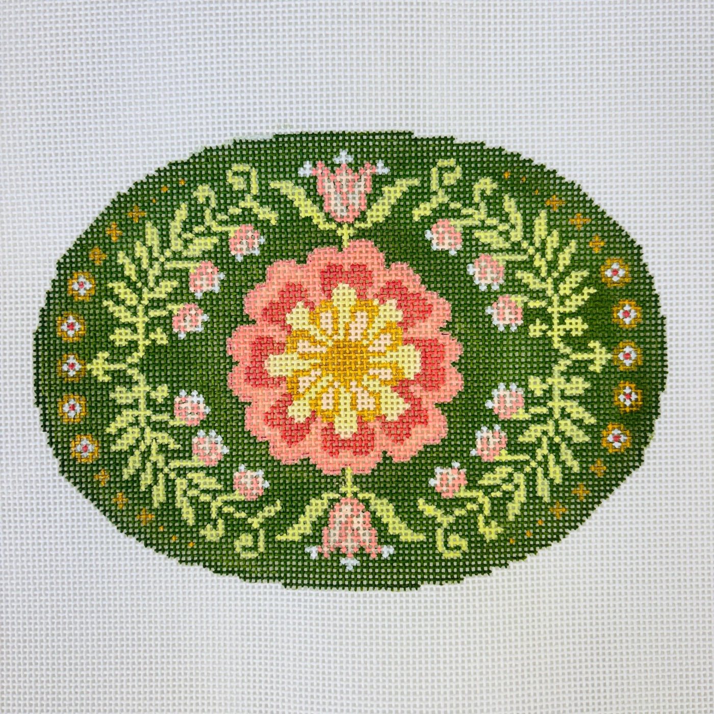 Tulip Oval Insert for On - the - Go Self - Finishing Bag needlepoint canvas - Bargello Needlepoint