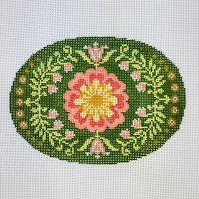 Tulip Oval Insert for On - the - Go Self - Finishing Bag needlepoint canvas - Bargello Needlepoint