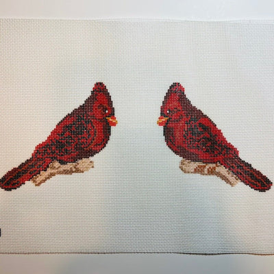 Two - sided Cardinal Ornament needlepoint canvas - Bargello Needlepoint