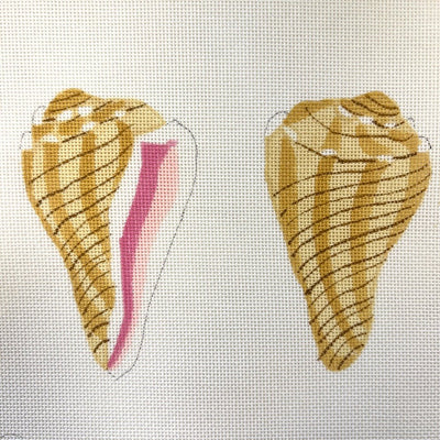 Two - Sided Shell Ornament or Scissors Case needlepoint canvas - Bargello Needlepoint