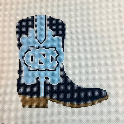 UNC University Cowboy Boot needlepoint canvas - Bargello Needlepoint
