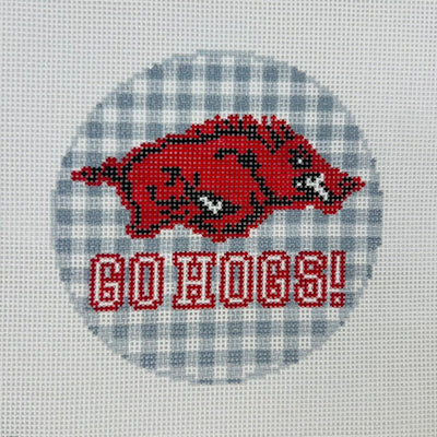 University of Arkansas Go Hogs Ornament needlepoint canvas - Bargello Needlepoint