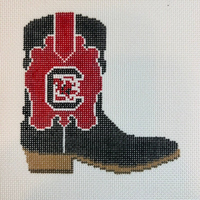 University of South Carolina Cowboy Boot needlepoint canvas - Bargello Needlepoint