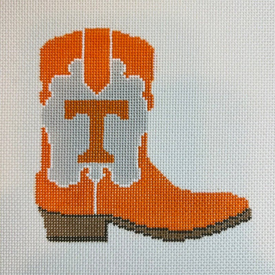 University of Tenessee Cowboy Boot needlepoint canvas - Bargello Needlepoint