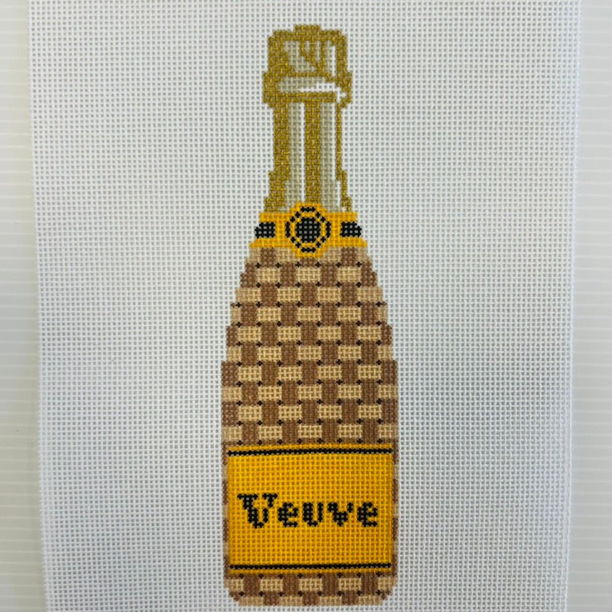 Veuve Bottle - Basketweave needlepoint canvas - Bargello Needlepoint